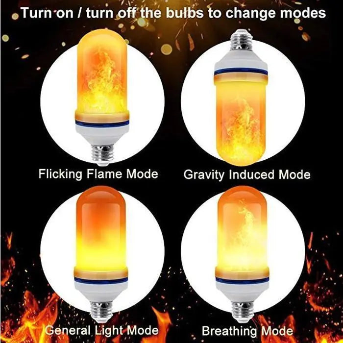 LED Flame Effect Light Bulb E26 E27 Warm Orange Glow