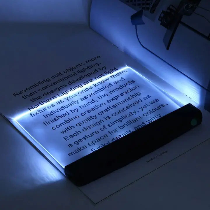 LED Flat Panel Reading Light Bookmark Lamp with Dual Brightness