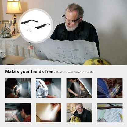 LED Light Magnifying Reading Glasses
