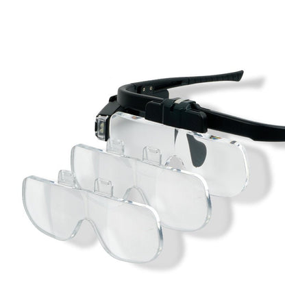 LED Magnifying Glasses with Adjustable Light and Interchangeable Lenses