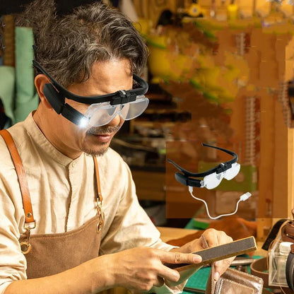 LED Magnifying Glasses with Adjustable Light and Interchangeable Lenses