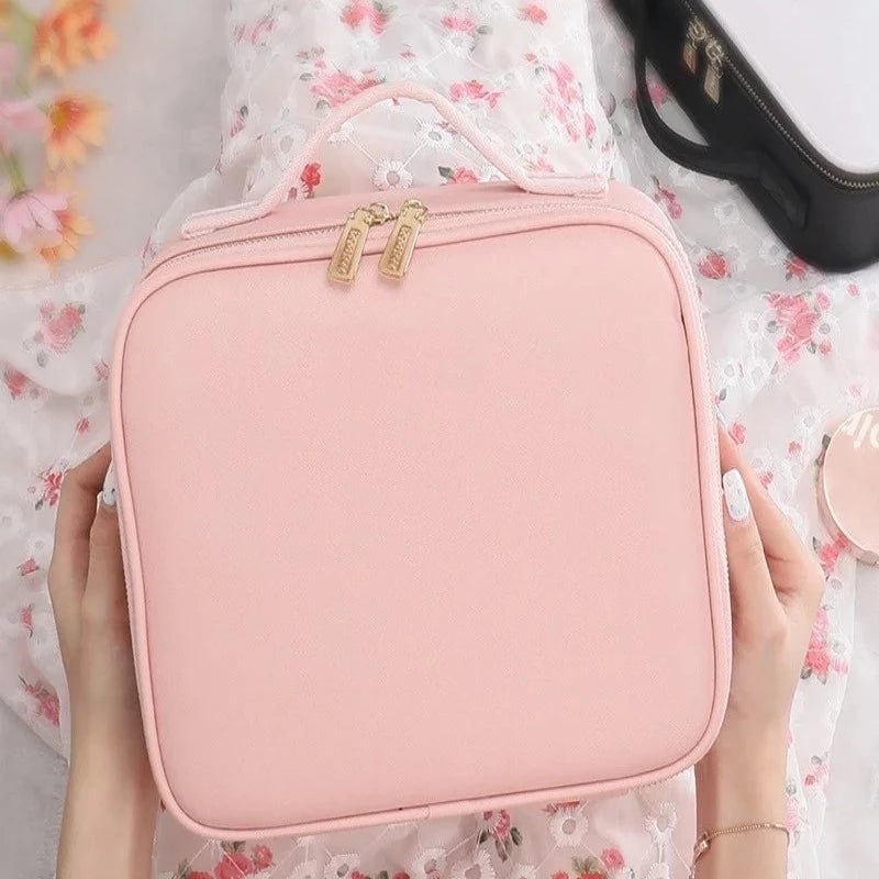 LED Makeup Bag with Lighted Mirror Travel Cosmetic Organizer