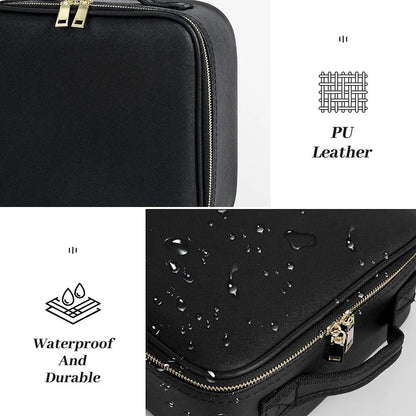LED Makeup Bag with Lighted Mirror Travel Cosmetic Organizer
