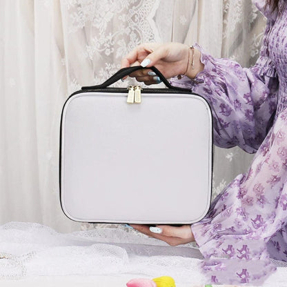 LED Makeup Bag with Lighted Mirror Travel Cosmetic Organizer