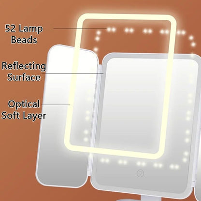 LED Makeup Mirror with 3 Light Modes and Dual Magnification