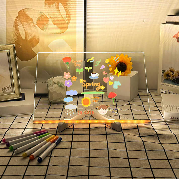 LED Reusable Drawing Board with Light Pen and USB Power