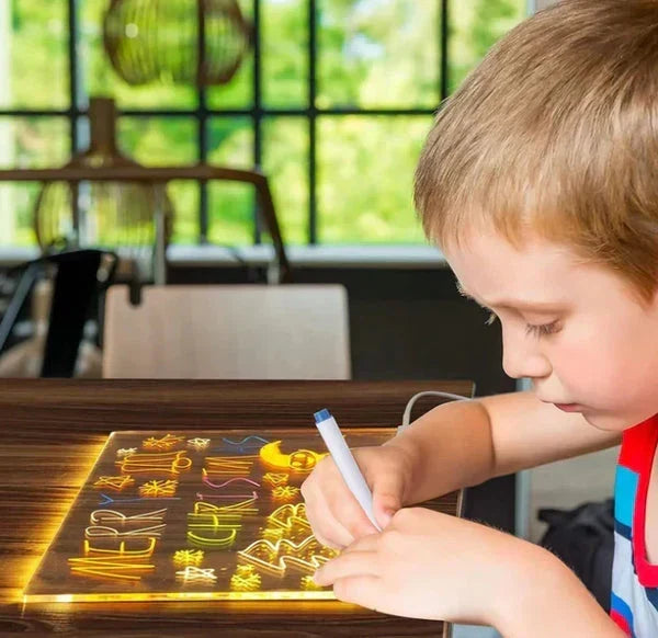 LED Reusable Drawing Board with Light Pen and USB Power