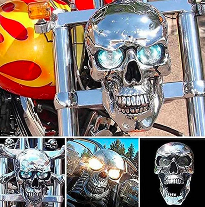 LED Skull Motorcycle Headlight Decorative Light