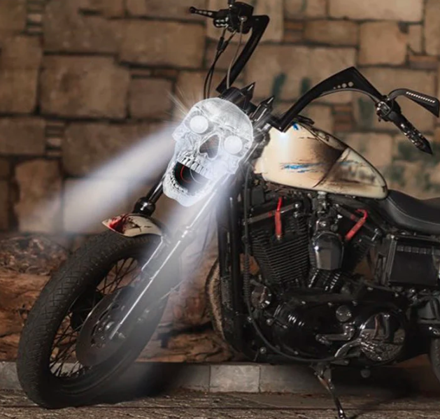 LED Skull Motorcycle Headlight Decorative Light