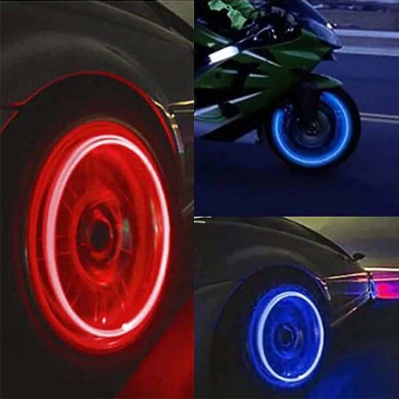 LED Tire Valve Cap Lights for Cars Bikes and Motorcycles