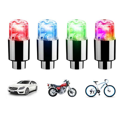 LED Tire Valve Cap Lights for Cars Bikes and Motorcycles