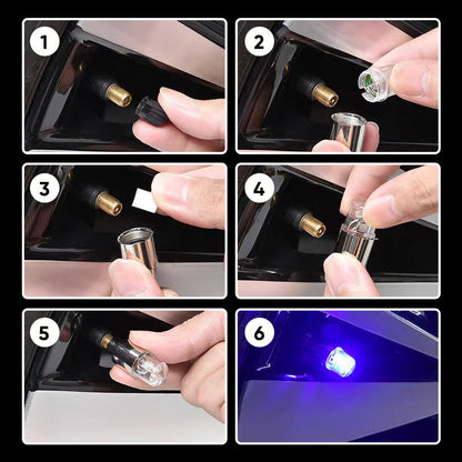 LED Tire Valve Cap Lights for Cars Bikes and Motorcycles