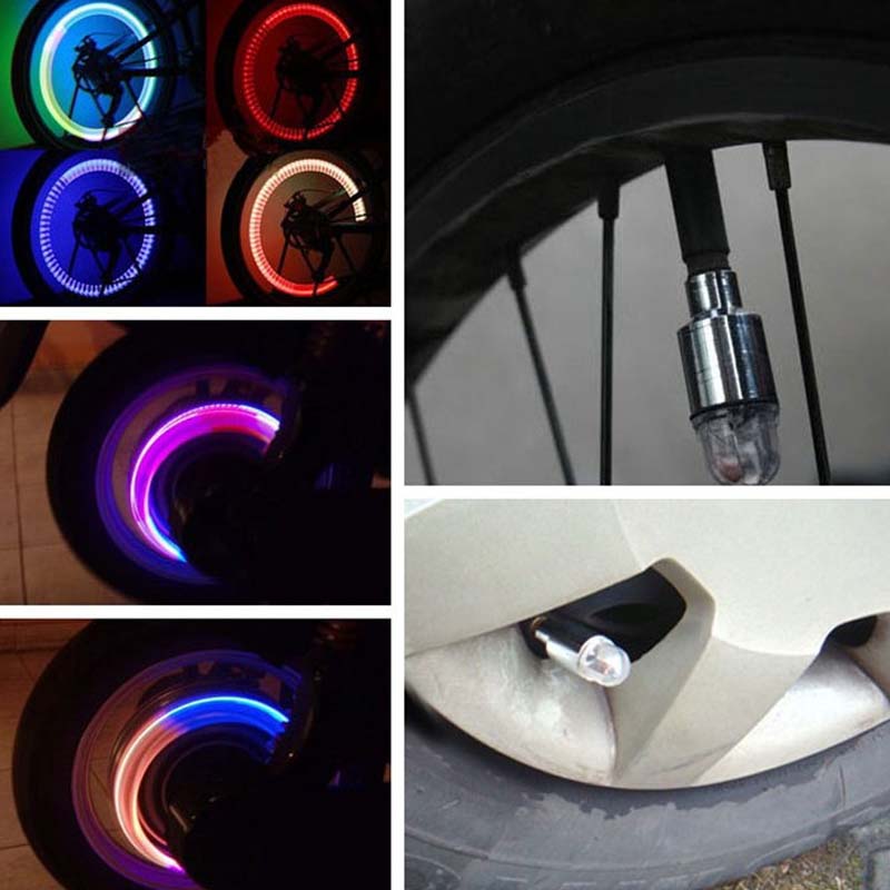 LED Tire Valve Cap Lights for Cars Bikes and Motorcycles
