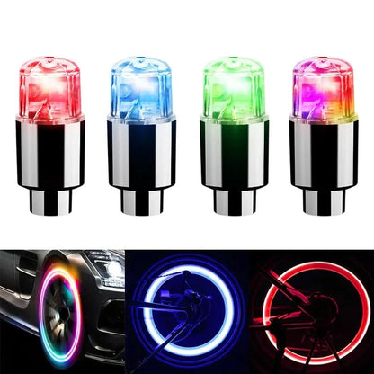 LED Tire Valve Cap Lights for Cars Bikes and Motorcycles