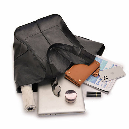 Large Leather Tote Bag with Spacious Shoulder Carry Design