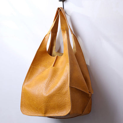 Large Leather Tote Bag with Spacious Shoulder Carry Design