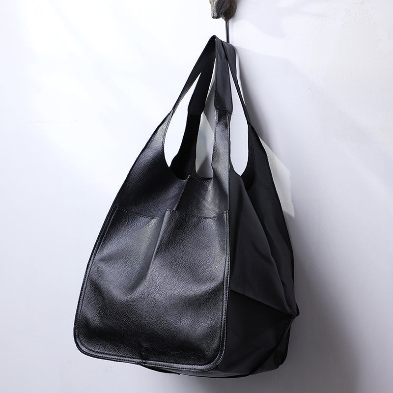 Large Leather Tote Bag with Spacious Shoulder Carry Design