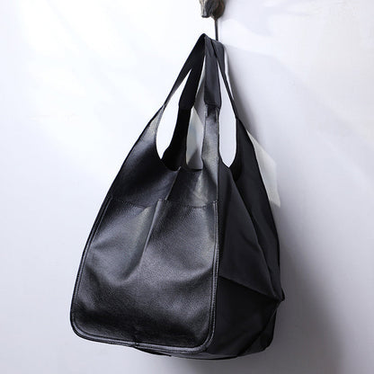Large Leather Tote Bag with Spacious Shoulder Carry Design