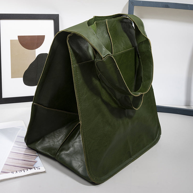 Large Leather Tote Bag with Spacious Shoulder Carry Design