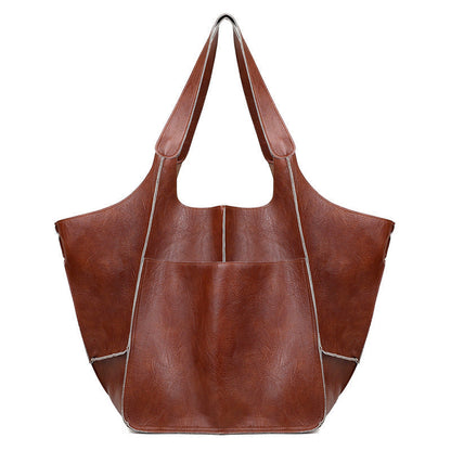 Large Leather Tote Bag with Spacious Shoulder Carry Design