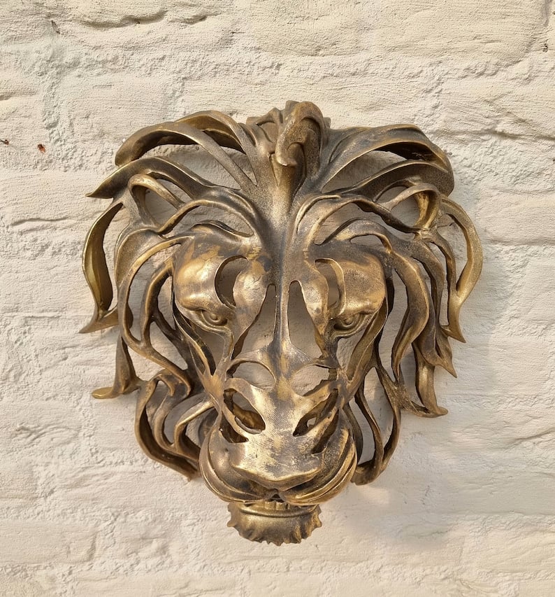 Large Lion Head Wall Mounted Sculpture Decorative Wall Art