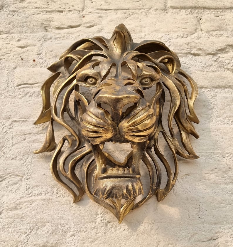 Large Lion Head Wall Mounted Sculpture Decorative Wall Art