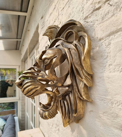 Large Lion Head Wall Mounted Sculpture Decorative Wall Art