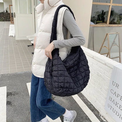 Large Quilted Shoulder Bag Lightweight Travel Tote