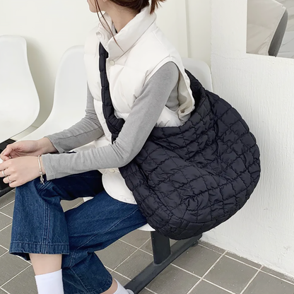 Large Quilted Shoulder Bag Lightweight Travel Tote