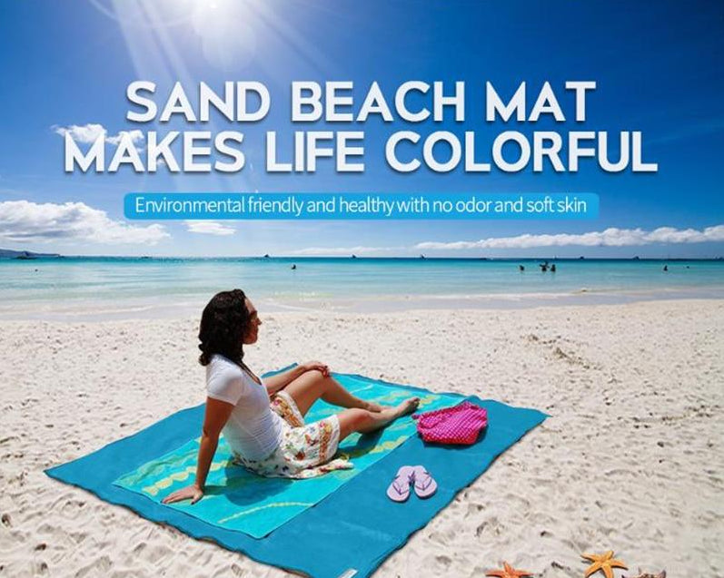 Large Sand Resistant Beach Mat 200 x 200 cm Picnic Ground Sheet