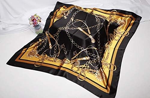Large Square Silk Scarf 90x90cm Versatile Floral Print