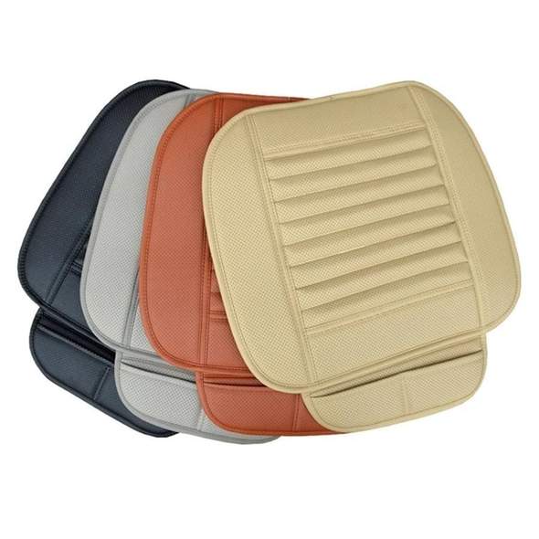 Leather Car Seat Cushion with Bamboo Charcoal Universal All Season Seat Protector