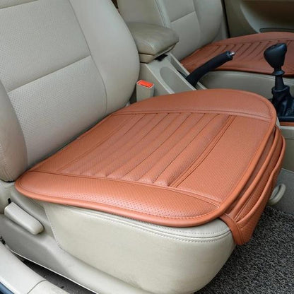 Leather Car Seat Cushion with Bamboo Charcoal Universal All Season Seat Protector