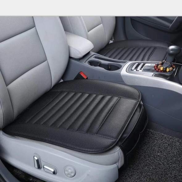 Leather Car Seat Cushion with Bamboo Charcoal Universal All Season Seat Protector