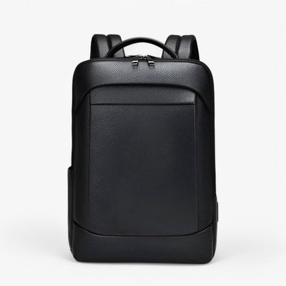 Leather Laptop Backpack with USB Charging Port 15.6 Inch