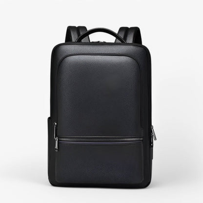 Leather Laptop Backpack with USB Charging Port 15.6 Inch