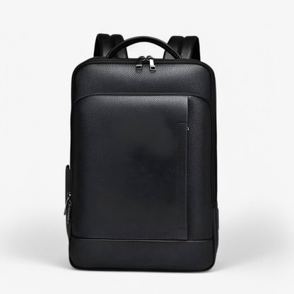 Leather Laptop Backpack with USB Charging Port 15.6 Inch