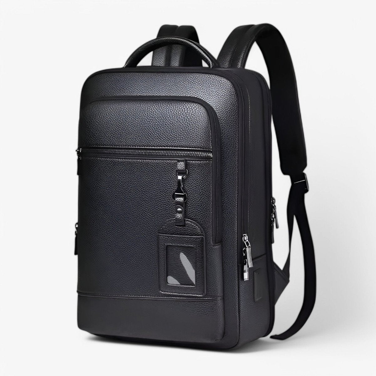 Leather Laptop Backpack with USB Charging Port 15.6 Inch