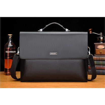 Leather Laptop Briefcase Shoulder Business Bag