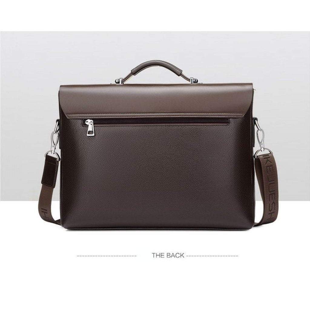 Leather Laptop Briefcase Shoulder Business Bag
