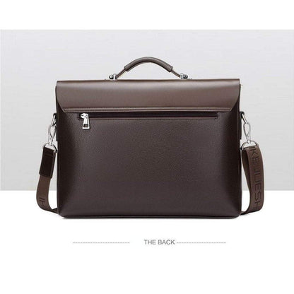Leather Laptop Briefcase Shoulder Business Bag