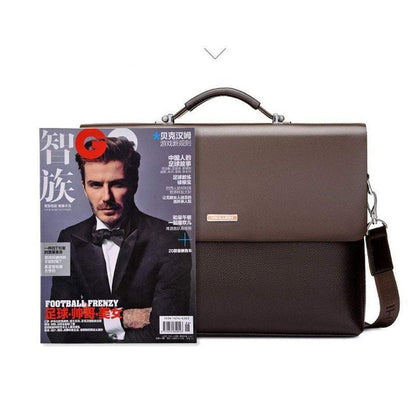 Leather Laptop Briefcase Shoulder Business Bag