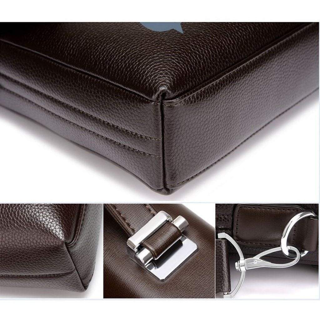 Leather Laptop Briefcase Shoulder Business Bag