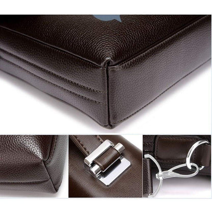 Leather Laptop Briefcase Shoulder Business Bag