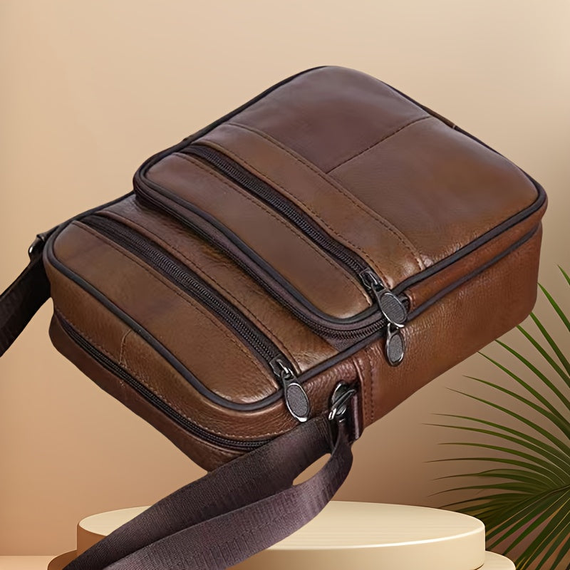 Leather Men's Shoulder Bag Genuine Cowhide Crossbody