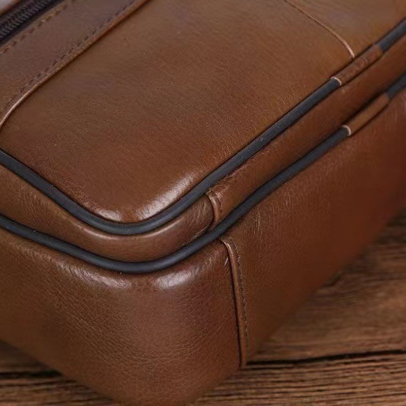 Leather Men's Shoulder Bag Genuine Cowhide Crossbody