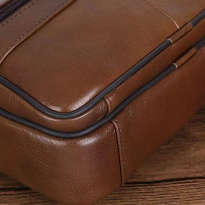 Leather Men's Shoulder Bag Genuine Cowhide Crossbody