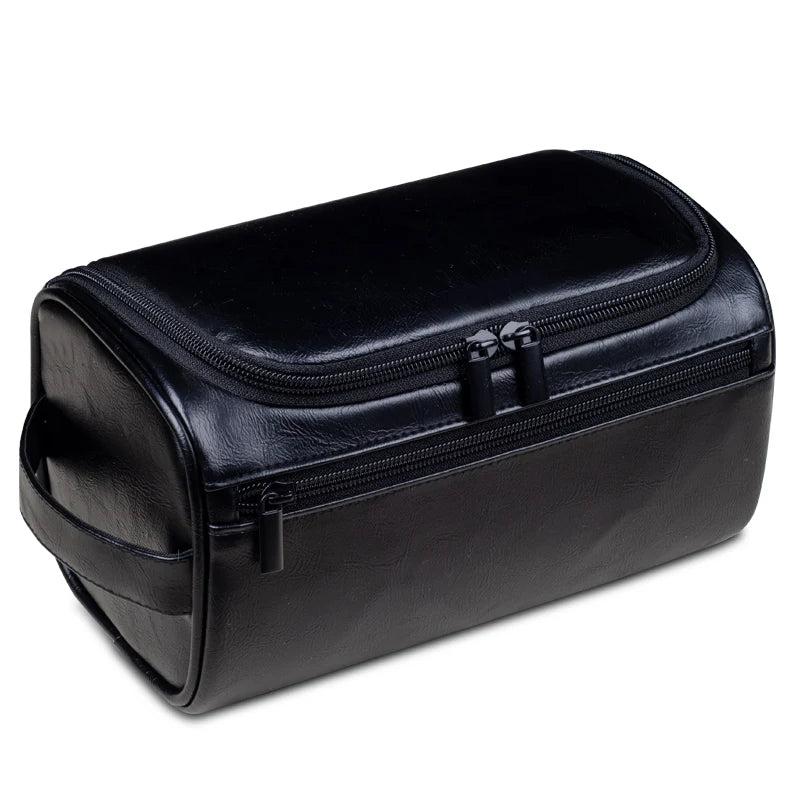 Leather Travel Toiletry Bag with Waterproof Lining