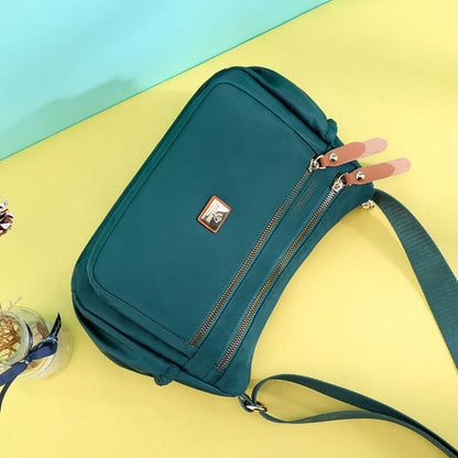 Lightweight Nylon Crossbody Shoulder Bag with Multi Pocket Storage