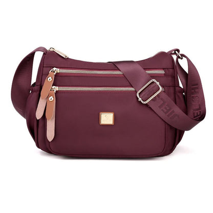 Lightweight Nylon Crossbody Shoulder Bag with Multi Pocket Storage